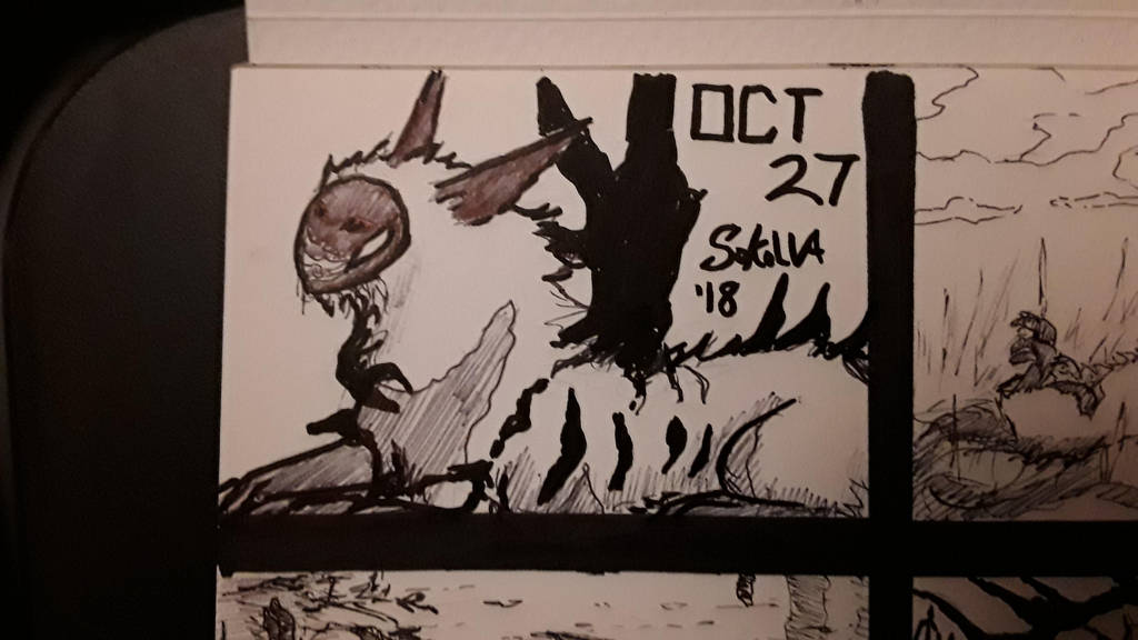 INKTOBER Day 27: Murkhail sitting by Sokolva INKTOBER Day 27: Murkhail sitting by Sokolva