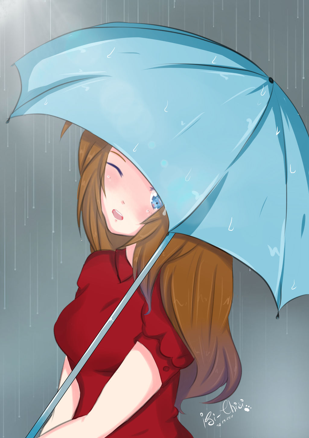 Girl with Umbrella by isi-chisi