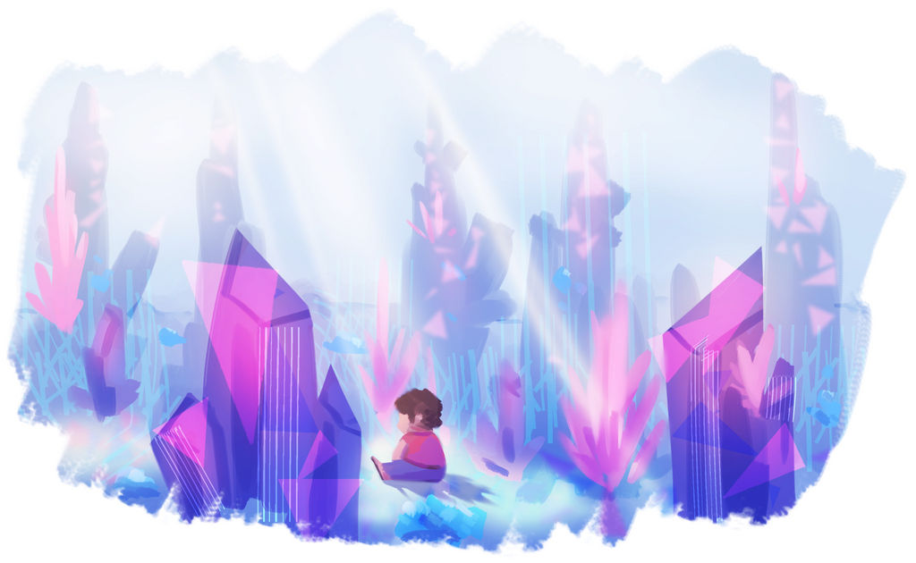 Quick paint of Steven in a crystal-y environment that I did a while back and forgot to post in a lot of places!