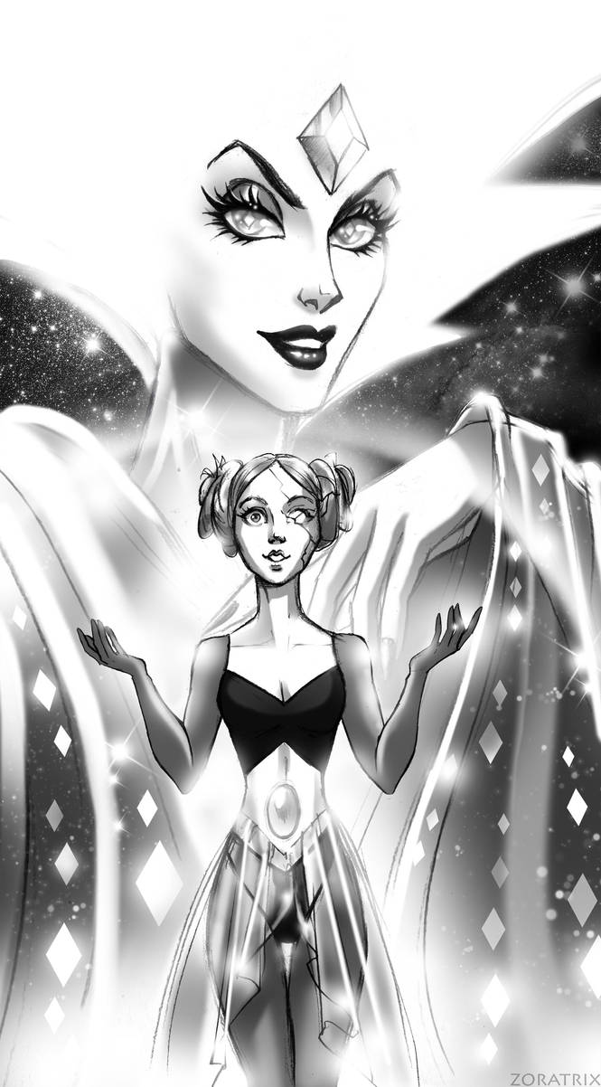 White Diamond with their Pearl, "Steven Universe"