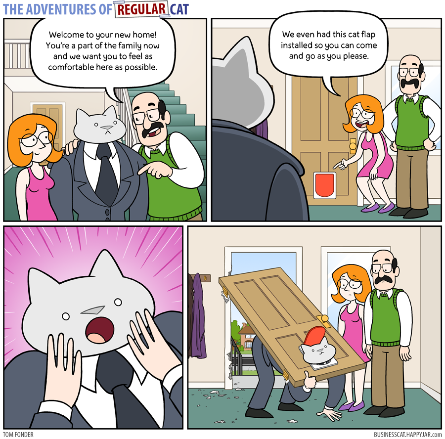The Adventures of Regular Cat - Cat Flap by tomfonder