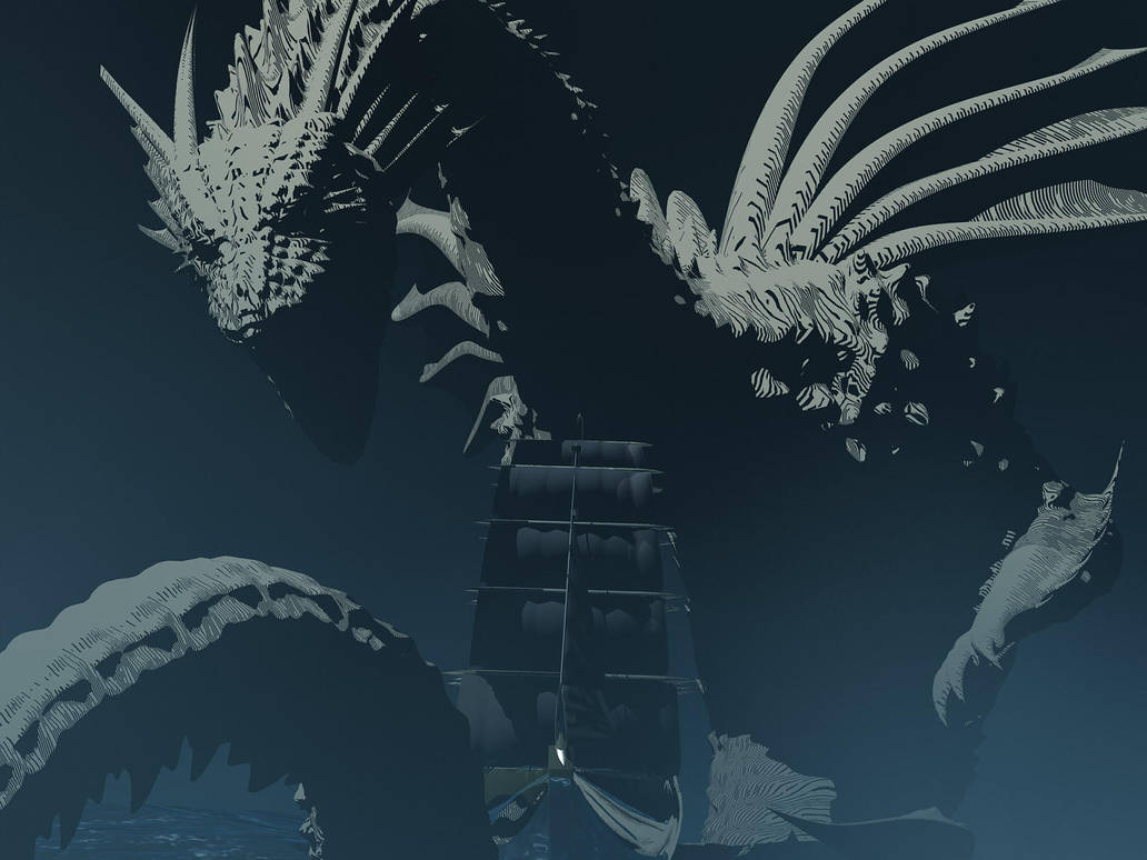 DeepSea Dragon vs. Galleon by AkaiGaru