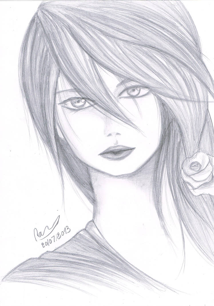Pencil drawing realistic girl by r s manga