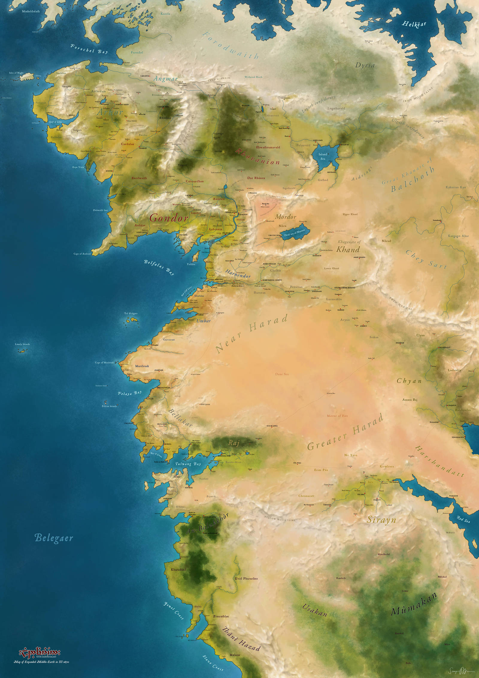 Expanded map of western Middle-earth by taivaansusi
