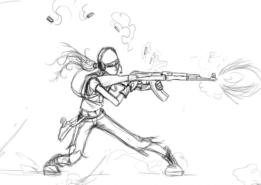 gunfight (sketch) by UlwiK on DeviantArt