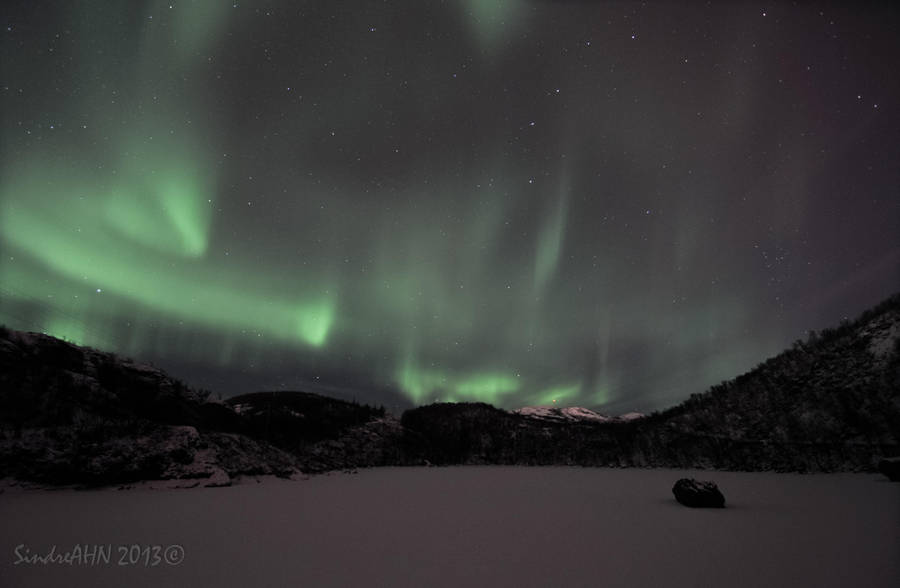 Northern Lights above Vollvatnet First of 2013 ! by SindreAHN