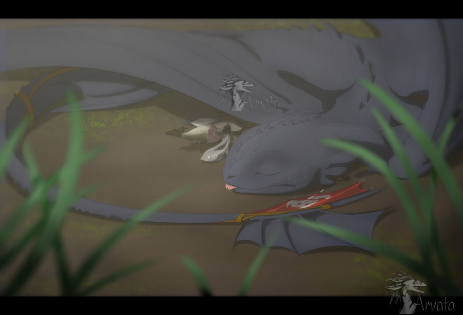 Napping Night Fury by Arvata