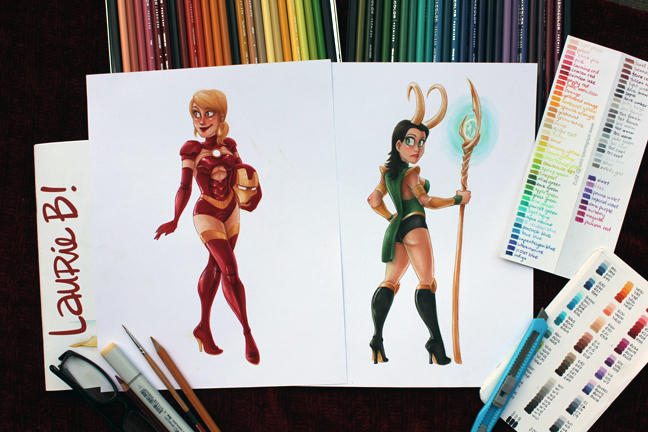 Ironman and Loki by ArtofLaurieB