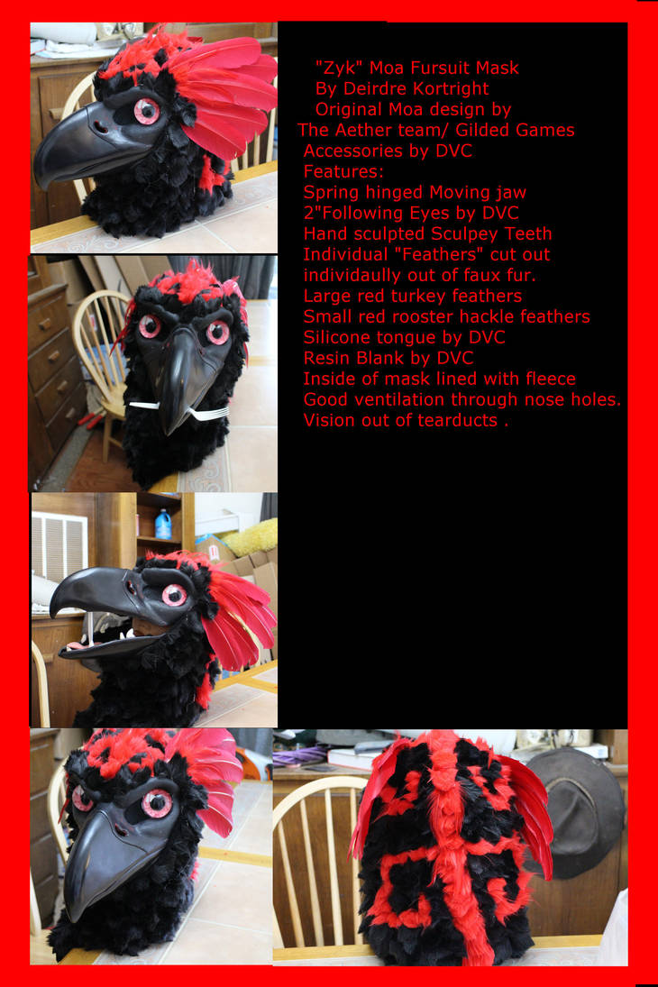 Minecraft Aether Moa Fursuit mask Collage by BlueEyes9