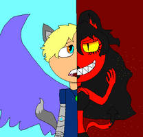 the angel wolf and the devil girl by AProudHomestuck