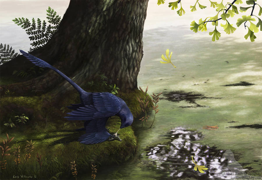Microraptor Piscivory by EWilloughby