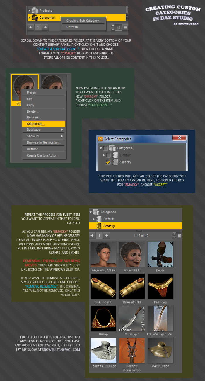 Creating Categories in DAZ Studio by SnowSultan