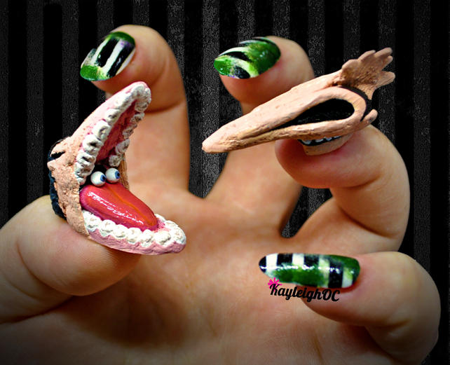 Beetlejuice Nail Art - The Maitlands by KayleighOC