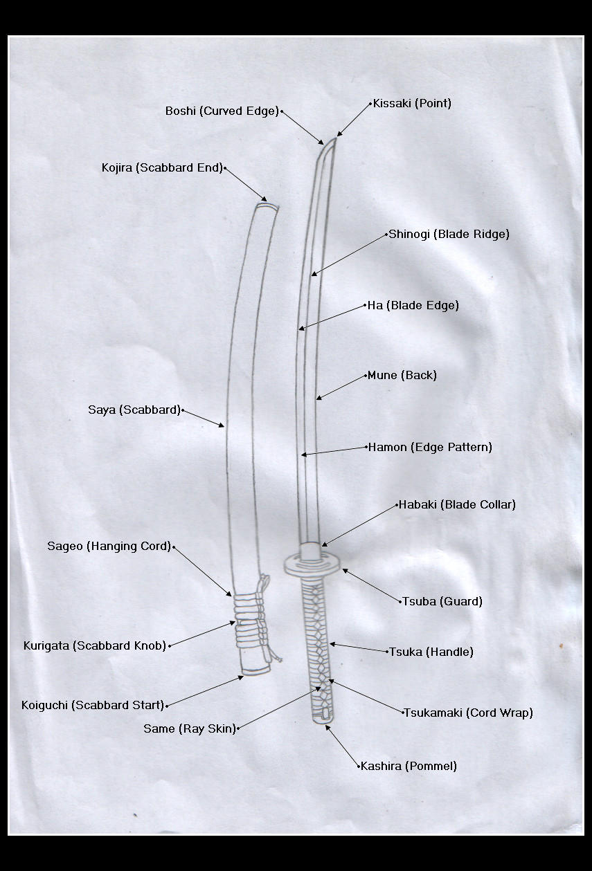 Swordmaking Anatomy: Katana by chioky