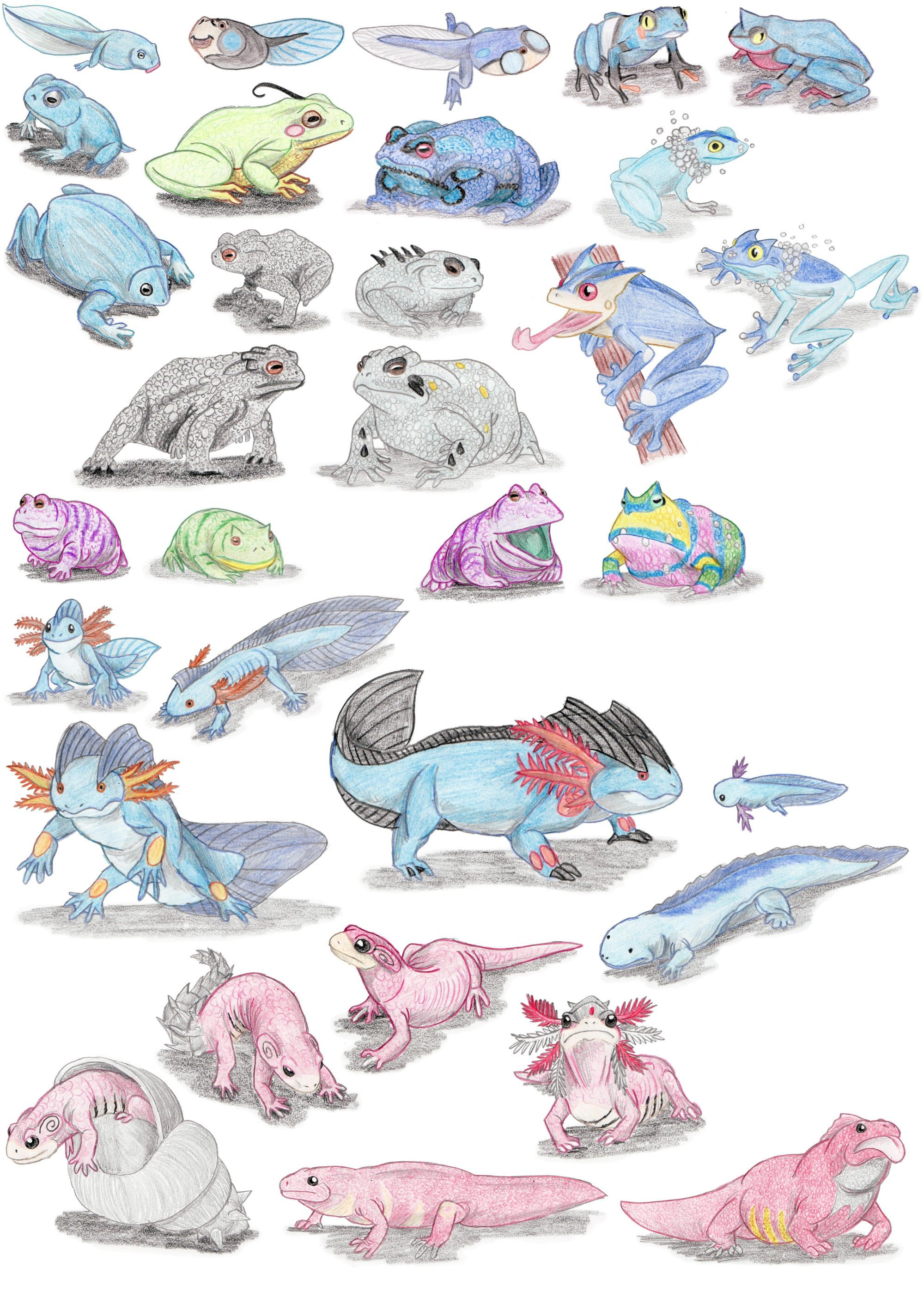 Amphibian Pokemon by DragonlordRynn