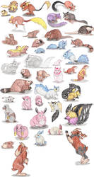 Rodent and Rabbit Pokemon by DragonlordRynn