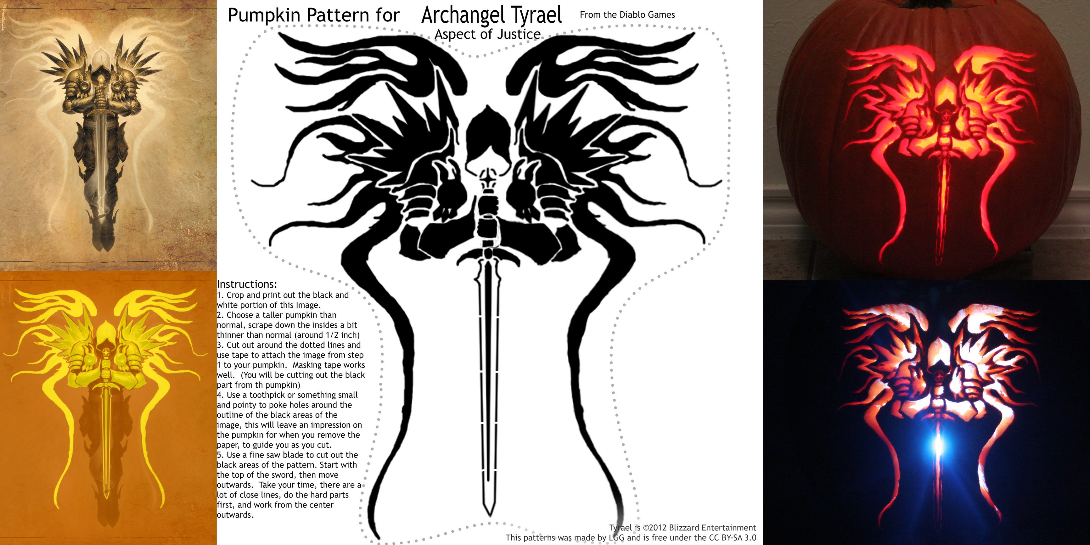 Tyrael Pumpkin Pattern from Diablo by lordgreggreg