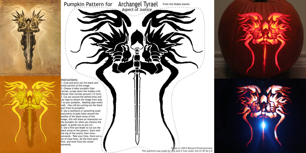 Tyrael Pumpkin Pattern from Diablo by lordgreggreg