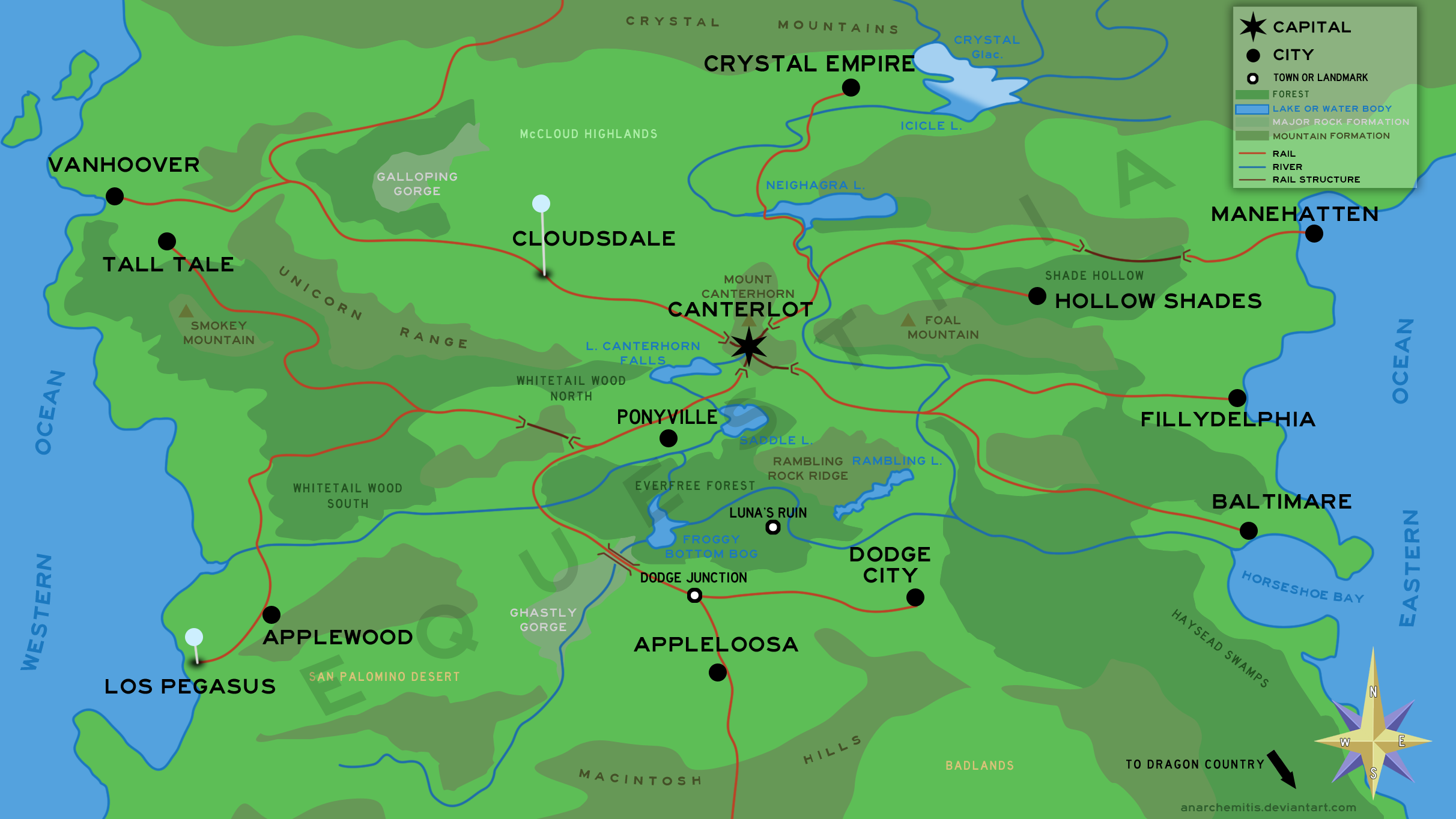 Geographic Map of Equestria by anarchemitis on DeviantArt