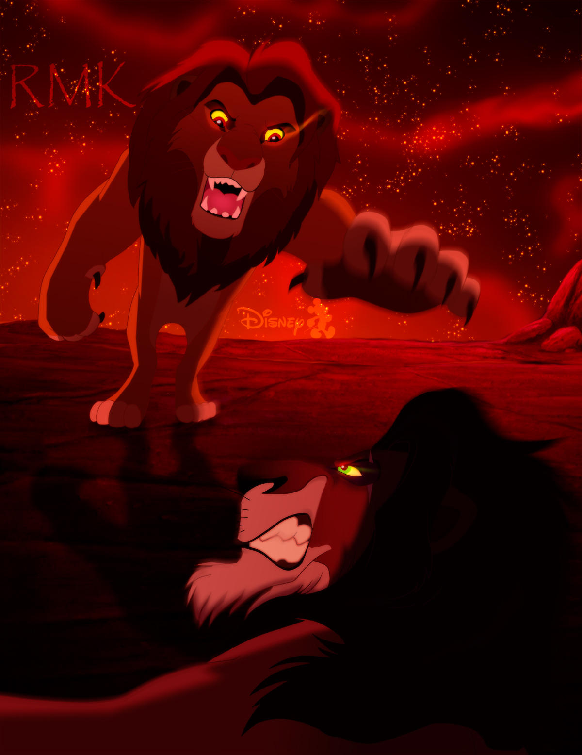 Confrotation Simba vs Scar Disney by RMizukaze on DeviantArt