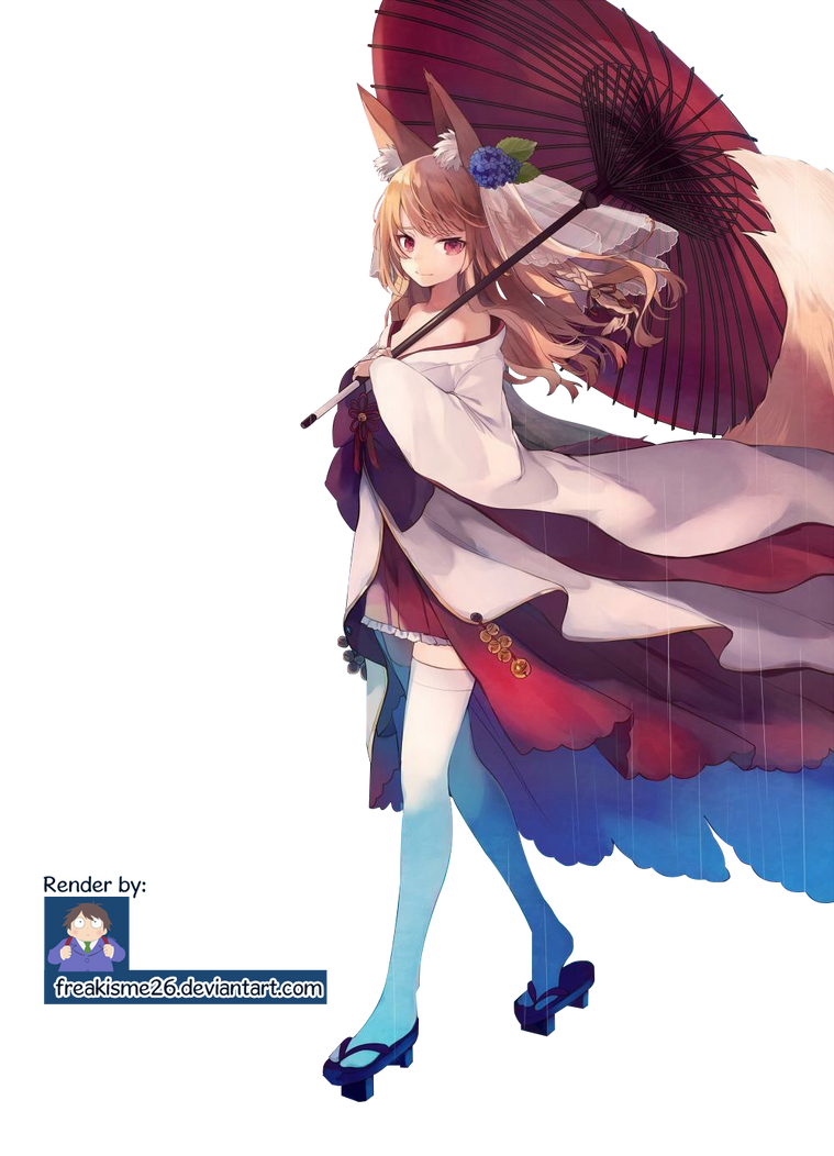 Anime Girl Render Neko Girl With Umbrella By Freakisme26 On Deviantart
