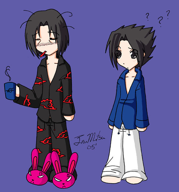 Itachi's pajamas by InuMitsu