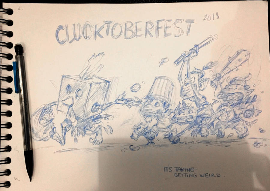 CLUCKTOBERFEST 2018 - temp pencils by Pika-la-Cynique