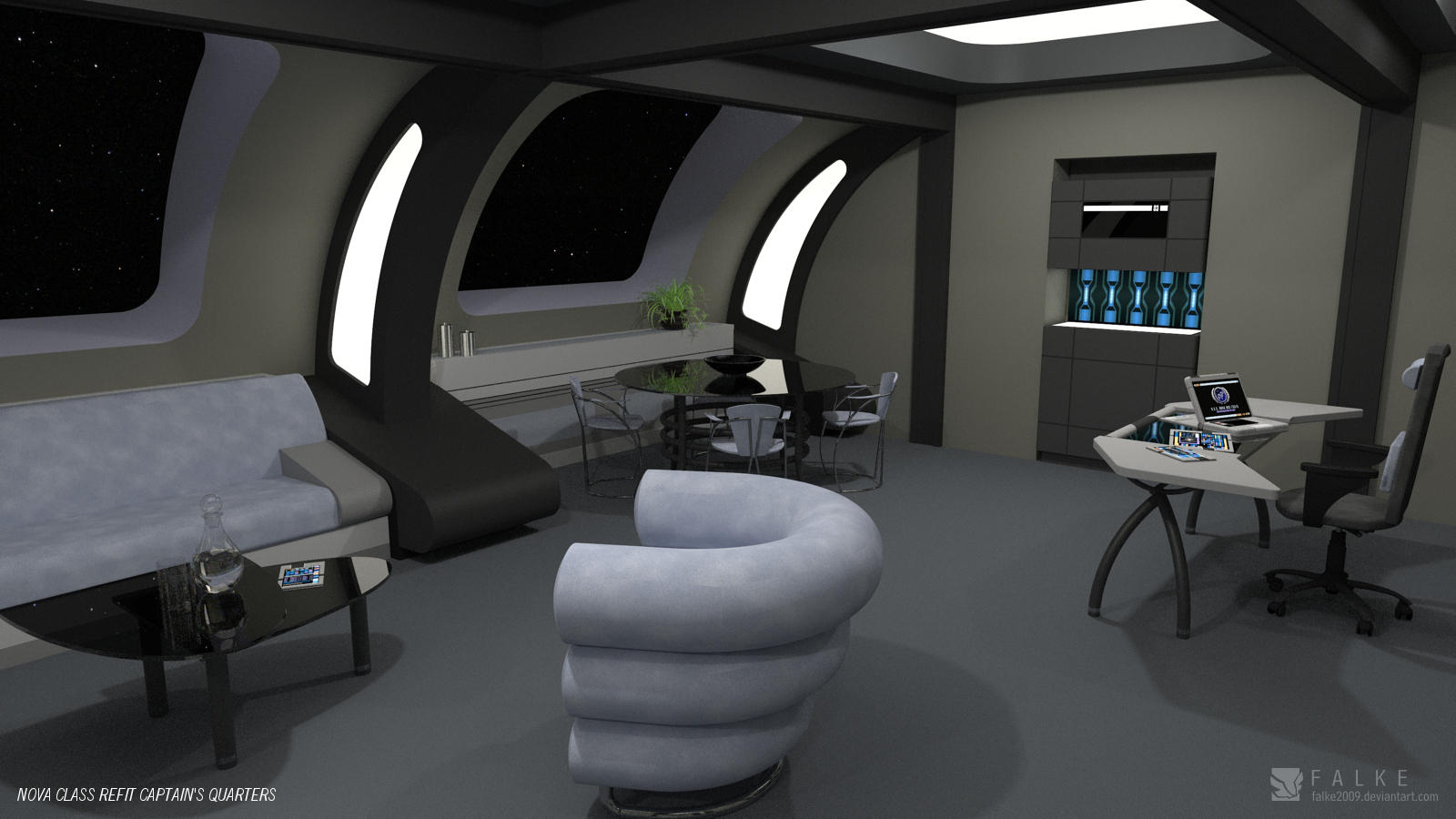Nova Class Refit - Captain's Quarters (Render 1) by falke2009