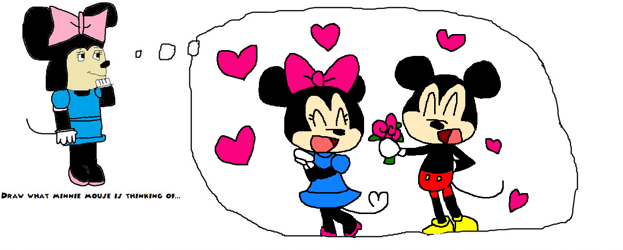 Minnie Mouse is thinking of something by JoeyHensonStudios on DeviantArt