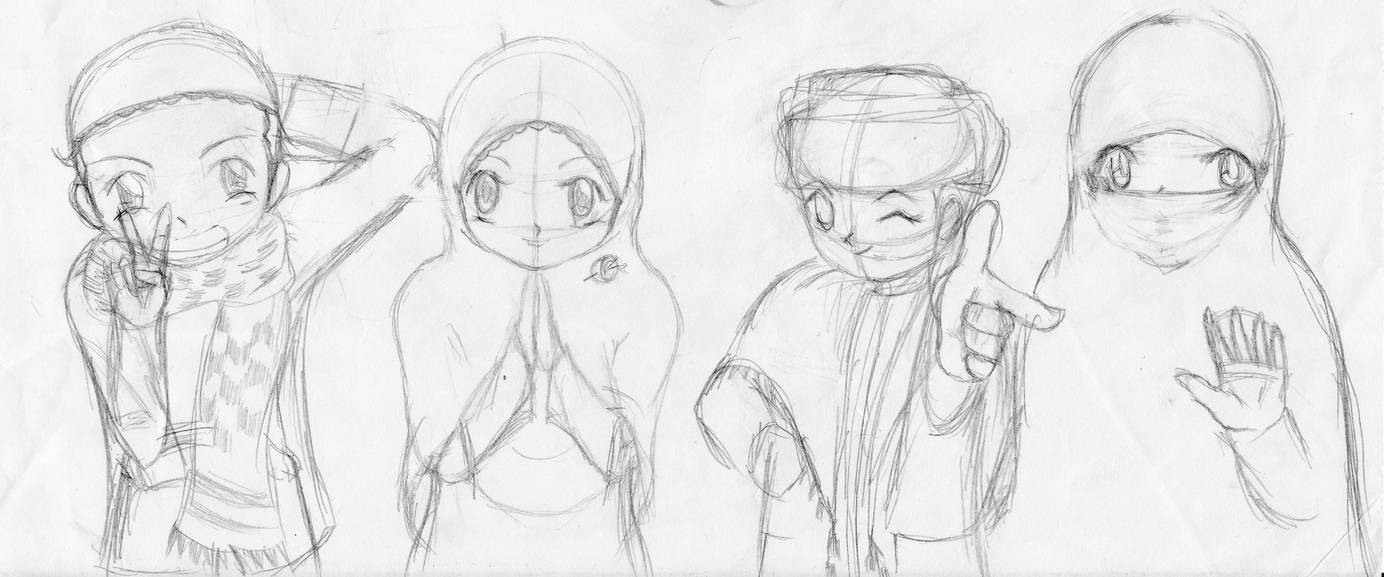 Anime muslim pencil sketch by abdulazizabdurrahman