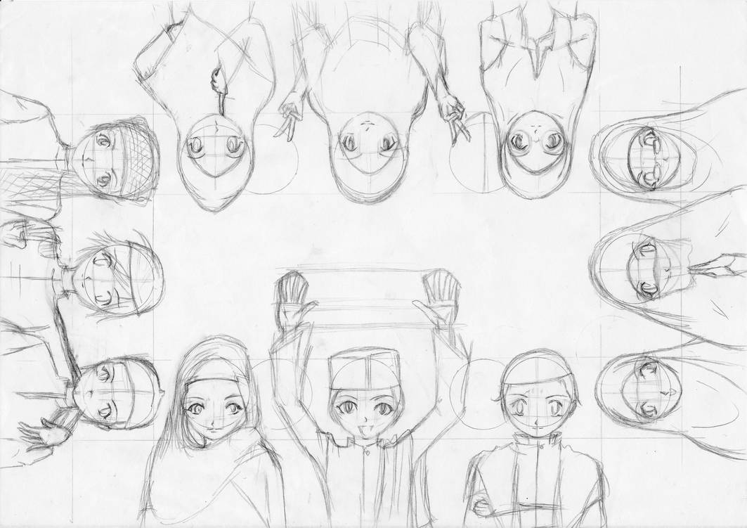 Anime muslim friendly pencil sketch by abdulazizabdurrahman