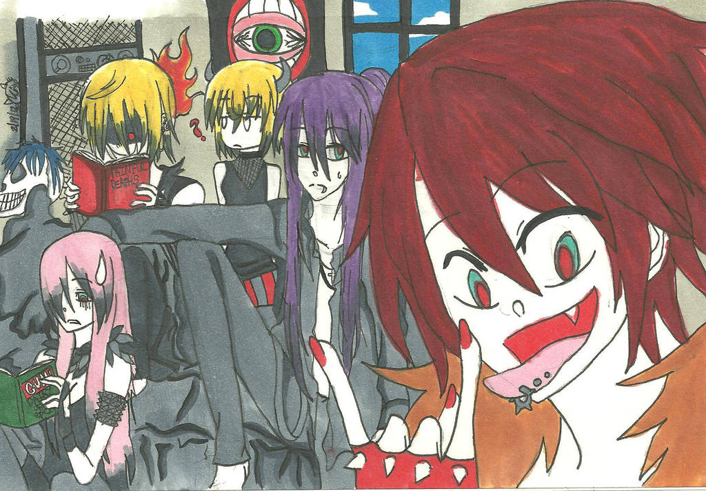 Hagane's vocaloids crashes Gumi's Room by KiyaSparleVampire