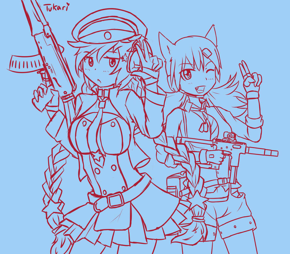 Digital Sketch - Girls' Frontline: OTs-12 and IDW by Tukari-G3