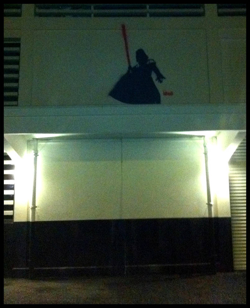 Darth Vader street art by TheArtofBlouh