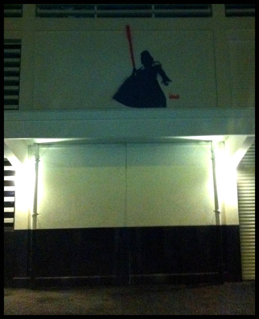 Darth Vader street art by TheArtofBlouh