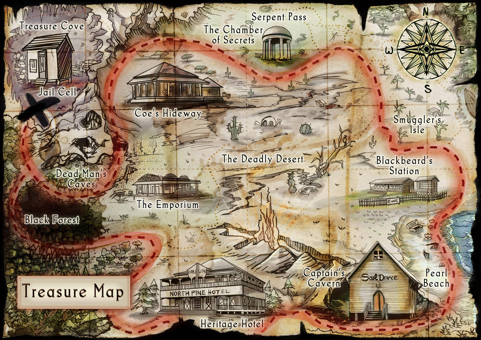 Treasure Map - Commission by calthyechild