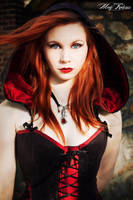 Suedine hooded corset by Esaikha