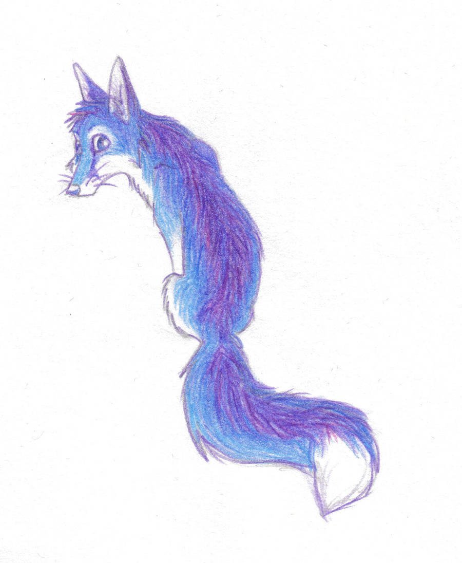 Blue and Purple Fox by ariastrife