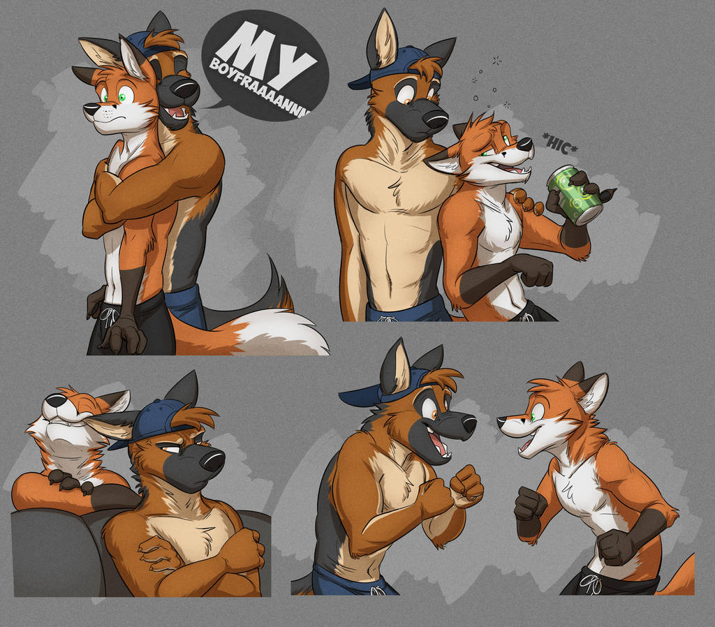 Commission: Lucky/Waffles Stickers by Temiree