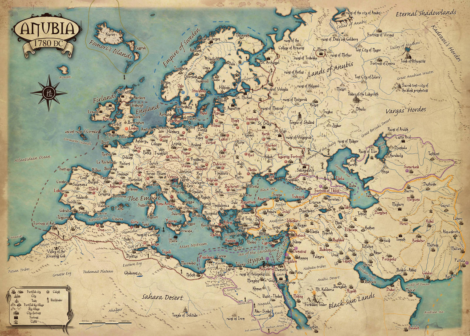 Map of Europe of Anubia by Erebus-art
