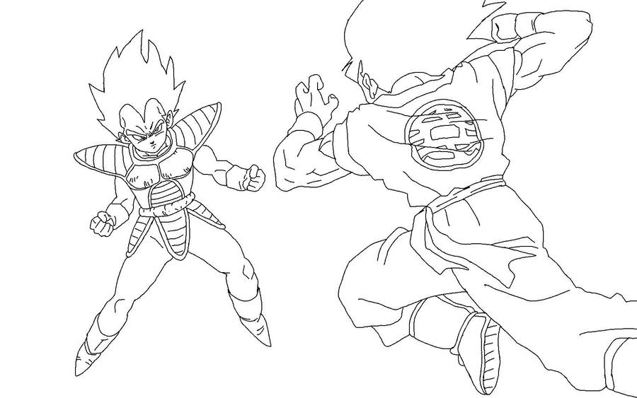Vegeta Vs Goku Lineart by RuokDbz98 on DeviantArt