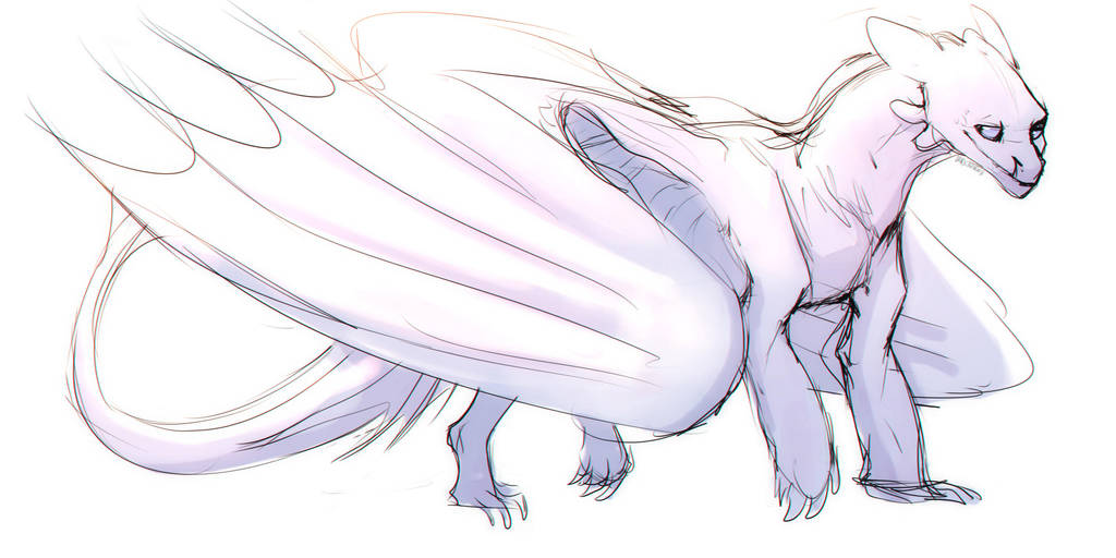 Light Fury [sketch] by SakhFox on DeviantArt
