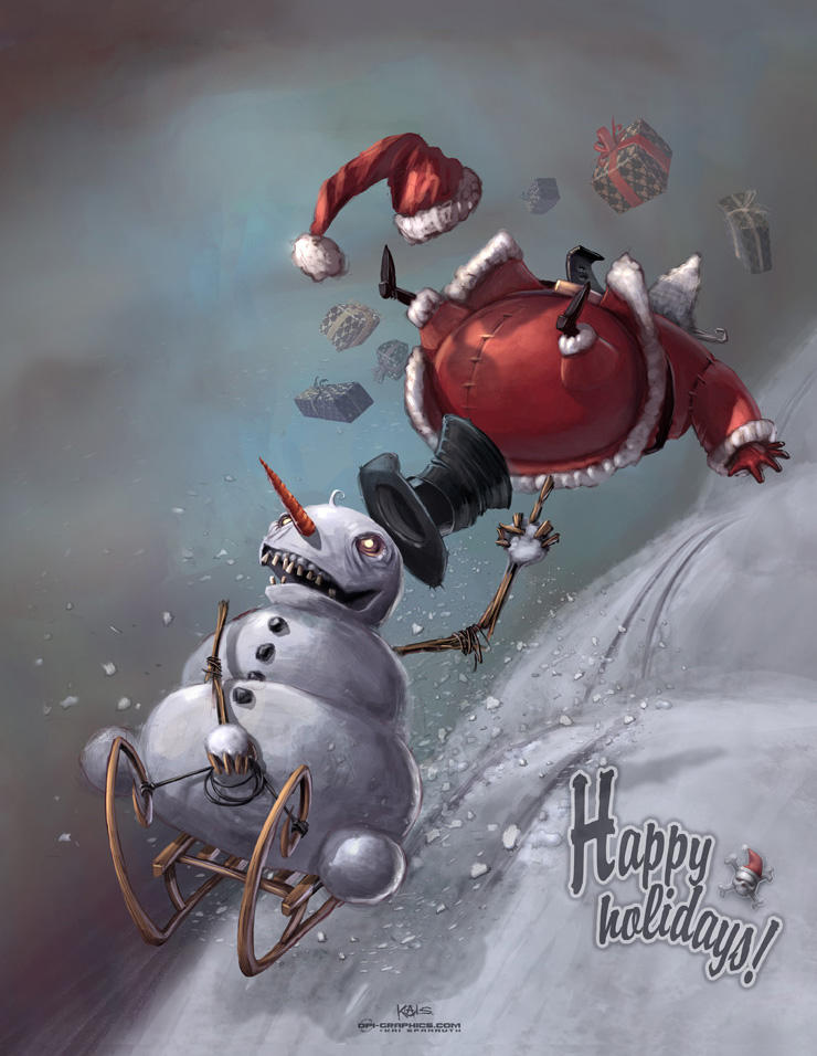 Snowman vs Santa by Kai-S