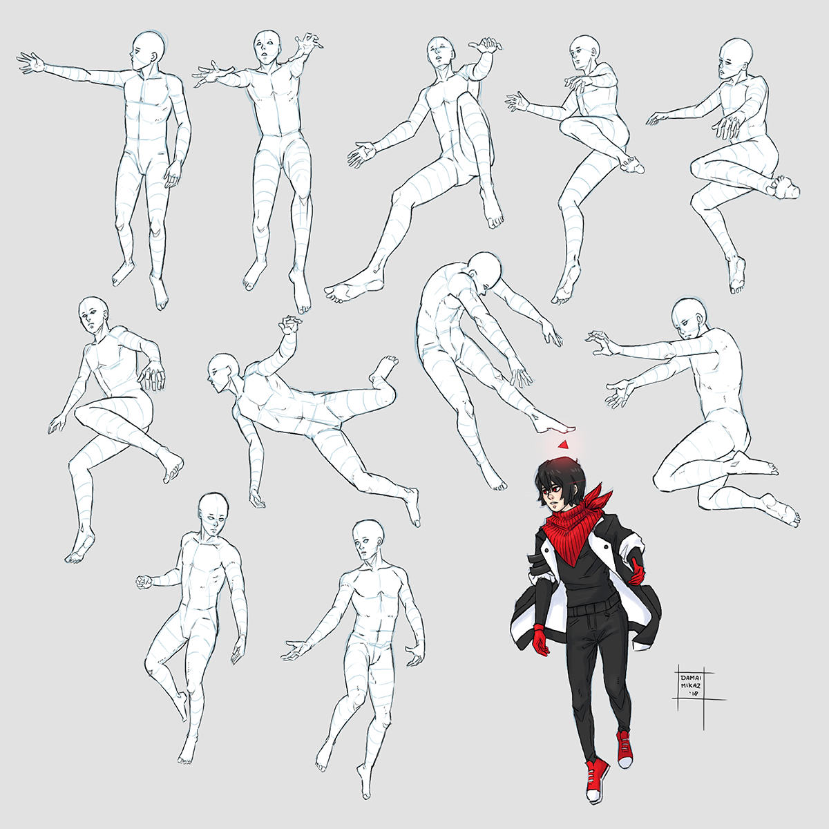 Sketchdump October 2018 [Flying and falling poses] by DamaiMikaz on ...