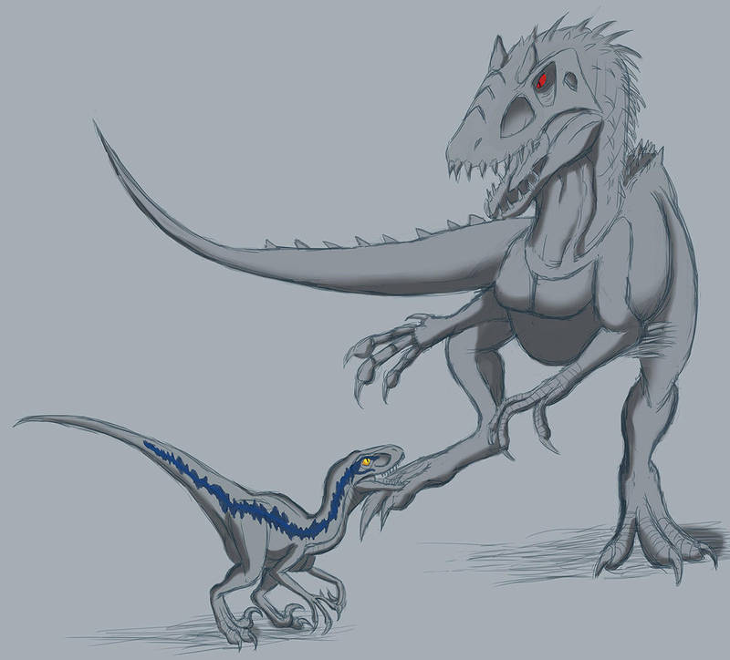 Blue vs Indominus rex by MightyRaptor on DeviantArt
