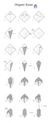 tutorial origami: kunai by mahou-no-omamori
