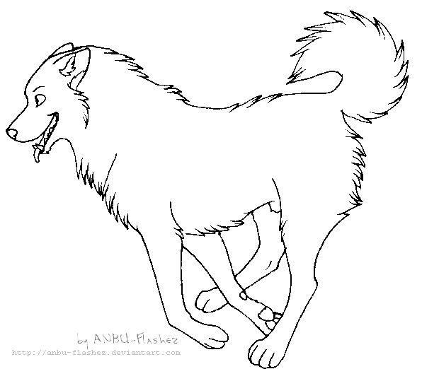 lineart - Alaskan Malamute by ANBU-Flashez