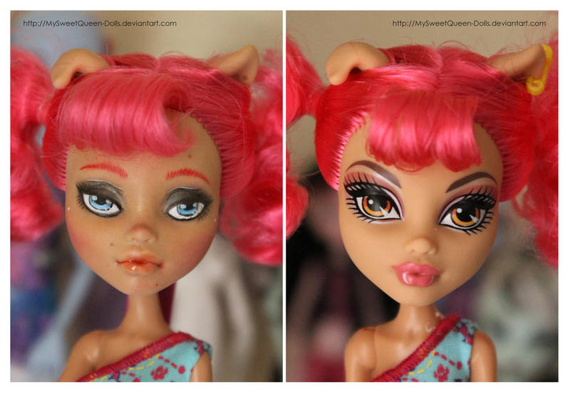 Repainting VS Factory Makeup: Howleen Wolf II by MySweetQueen-Dolls