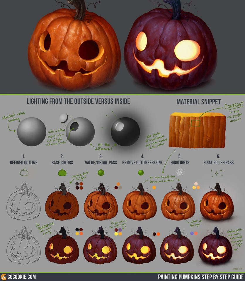 Painting Pumpkins Step by Step Guide by CGCookie Painting Pumpkins Step by Step Guide by CGCookie