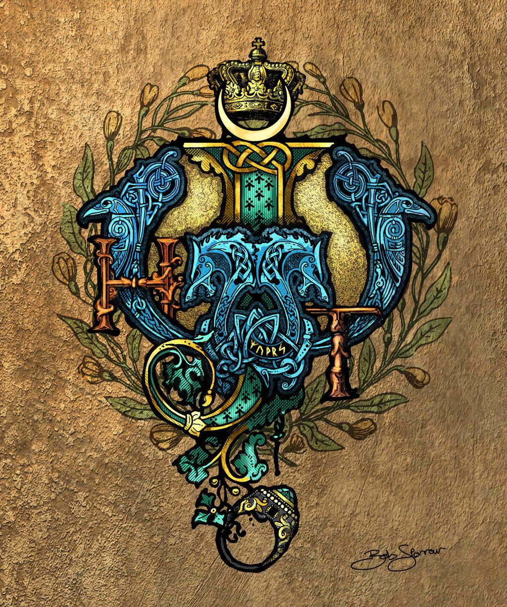 Illuminated Monogram commission - initials W H T J by bobgreyvenstein